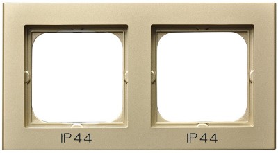 OSPEL - RAMKA PODWÓJNA DO ŁĄCZNIKÓW IP44 SZAMPAŃSKI ZŁOTY SONATA - RH-2R/39