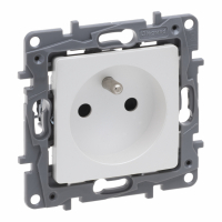 LEGRAND - GNIAZDO POJEDYNCZE Z UZIEMIENIEM 2P+Z Z PRZESŁONAMI ZACISKI ŚRUBOWE 16A 250V PERŁOWY NILOE SELECTION - 762427