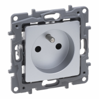 LEGRAND - NILOE SELECTION - GNIAZDO 2P+Z  16 A - 250 V~
(Z PRZESŁONĄ, ZACISKI AUTOMATYCZNE) ALUMINIUM - 762125
