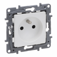 LEGRAND - GNIAZDO POJEDYNCZE Z UZIEMIENIEM 2P+Z Z PRZESŁONAMI ZACISKI AUTOMATYCZNE 16A 250V PERŁOWY NILOE SELECTION - 762425