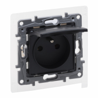 LEGRAND - GNIAZDO POJEDYNCZE Z UZIEMIENIEM 2P+Z ZACISKI ŚRUBOWE 16A 250V IP44 ANTRACYT NILOE SELECTION - 762261