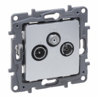 LEGRAND - NILOE SELECTION - GNIAZDO TV-RD-SAT ZAKOŃCZENIOWE 10 DB ALUMINIUM - 762165