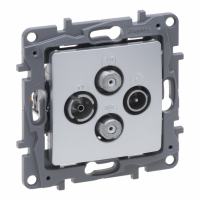 LEGRAND - NILOE SELECTION - GNIAZDO TV-RD-SAT-SAT KOŃCOWE DO INSTALACJI TYPU GWIAZDA 1,5 DB ALUMINIUM - 762166