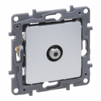LEGRAND - NILOE SELECTION - GNIAZDO TV - "TYPU F" KOŃCOWE DO INSTALACJI TYPU GWIAZDA 1 DB ALUMINIUM - 762150