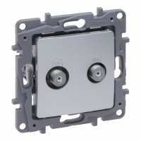 LEGRAND - NILOE SELECTION - GNIAZDO TV - "F-F" KOŃCOWE DO INSTALACJI TYPU GWIAZDA 1 DB ALUMINIUM - 762149