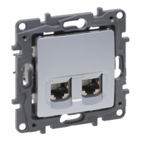 LEGRAND - NILOE SELECTION - GNIAZDO 2 X RJ 45 KAT. 6 STP ALUMINIUM - 762176
