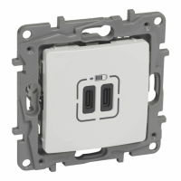 LEGRAND - NILOE - GNIAZDO 2 X USB TYP C+C - 3 A BIAŁE - 764595