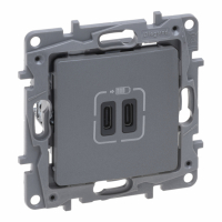 LEGRAND - NILOE SELECTION - GNIAZDO 2 X USB TYP C+C - 3 A STAL - 762395