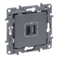 LEGRAND - NILOE SELECTION - GNIAZDO 2 X USB TYP A+C - 3 A STAL - 762397