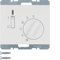 HAGER - REGULATOR TEMPERATURY POMIESZCZENIA 24V Z ZESTYKIEM ZWIERNYM ELEMENTEM CENTRALNYM I ŁĄCZNIKIEM BIAŁY K.1 - 20317109