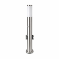 V-TAC -  Lampa BOLLARD / Obudowa: Stal nierdzewna z PIR i gniazdem / Wysokość: 60cm / Gniazdo: E27 / IP44 / Kolor: Satynowy nikiel - 8977