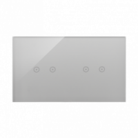 KONTAKT SIMON - Panel dotykowy S54 Touch, 2 moduły, 2 pola dotykowe poziome + 2 pola dotykowe poziome, srebrna mgła - DSTR222/71
