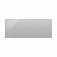 KONTAKT SIMON - Panel dotykowy S54 Touch, 3 moduły, 1 pole dotykowe + 2 pola dotykowe poziome + 2 pola dotykowe poziome, srebrna mgła - DSTR3122/71