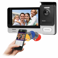 ORNO - Zestaw wideodomofonowy, monitor 7", dotykowy, menu OSD,  WI-FI + APP na telefon, sterowanie bramą, z czytnikiem breloków zbliżeniowych 125kHz, parowanie dźwiękiem, Philips WelcomeEye Connect 2 - 531136