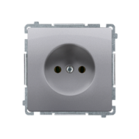 KONTAKT SIMON - Gniazdo wtyczkowe bez uziemienia (moduł) 16A, 250V~, zaciski śrubowe; stal inox - BMG1.01/21