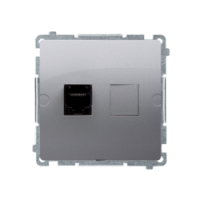 KONTAKT SIMON - GNIAZDO KOMPUTEROWE POJEDYNCZE RJ45 KAT. 5 INOX BASIC - BMF51.02/21
