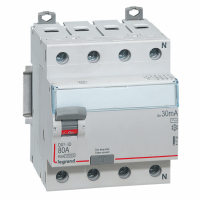 LEGRAND - WYŁĄCZNIK RÓŻNICOWY 80A/30MA 4 BIEGUNY TYP AC P304 - 411705