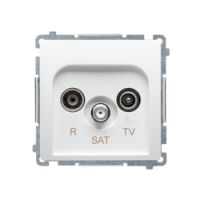 KONTAKT SIMON - GNIAZDO ANTENOWE RTV-SAT PRZELOTOWE BIAŁY BASIC - BMZAR-SAT10/P.01/11