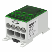 MOREK - OJL400A zielony blok dystrybucyjny - rozdzielczy we. 1xAl/Cu240 wyj. 4x35/3x50mm2 1000VAC/DC - MAB1401G10