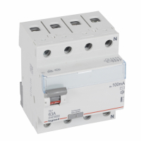 LEGRAND - WYŁĄCZNIK RÓŻNICOWY 63A/100MA 4 BIEGUNY TYP AC P304 - 411719