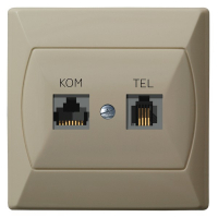OSPEL - GNIAZDO KOMPUTEROWO-TELEFONICZNE BEŻ AKCENT - GPKT-A/K/01