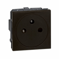 LEGRAND - MOSAIC - GNIAZDO 2P+Z 16 A - 250 V~ - ZACISKI AUTOMATYCZNE - 2 MODUŁOWE - ANTRACYT - 079121L