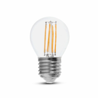 V-TAC -  6W G45 Filament / Klosz Transparentny/ Barwa:4000K / Trzonek: E27 - 2843