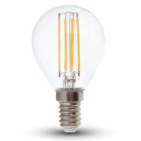 V-TAC -  6W P45 Filament / Klosz Transparentny/ Barwa:4000K / Trzonek: E14 - 2846