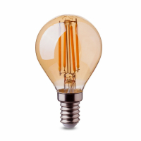 V-TAC -  4W P45 Żarówka LED Filament / Klosz Bursztynowy / Barwa:2200K / Trzonek:E14 - 4499