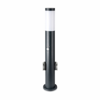 V-TAC - VT-838 Lampa BOLLARD / Obudowa: Stal nierdzewna z PIR i gniazdem / Wysokość: 60cm / Gniazdo: E27 / IP44 / Kolor: Szary - 8976
