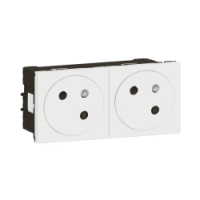LEGRAND - MOSAIC GN 2X2P+Z PODŁĄCZ PRZEZ ZACISKI AUTOMATYCZNE-4 MODUŁY BIAŁE 16A-250V~ - 278164L