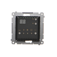 KONTAKT SIMON - Regulator temperatury z wyświetlaczem z czujnikiem wewnętrznym (moduł) 16(2) A, 230V~; czarny - DTRNW.01/49