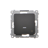 KONTAKT SIMON - Łącznik krzyżowy z podświetleniem LED (moduł) 10AX, 250V~, szybkozłącza; czarny - DW7L.01/49