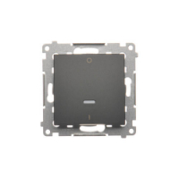 KONTAKT SIMON - Łącznik dwubiegunowy z podświetleniem LED (moduł) 10AX, 250V~, szybkozłącza; czarny - DW2L.01/49
