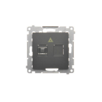 KONTAKT SIMON - Gniazdo światłowodowe / optyczne pojedyncze SC/APC (moduł); czarny - DGS1.01/49