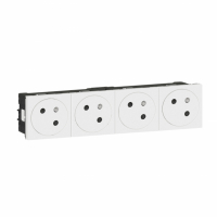 LEGRAND - MOSAIC GN 4X2P+Z PODŁĄCZENIE PRZEZ ZACISKI AUTOMATYCZNE-8 MODUŁÓW BIAŁE 16A-250V - 077144L