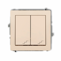 KARLIK - DECO; Mechanizm łącznika podwójnego schodowego beż - 1DWP-33