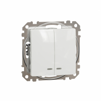 SCHNEIDER ELECTRIC - ŁĄCZNIK PODWÓJNY Z PODŚWIETLENIEM BIAŁY 10AX 250V SEDNA DESIGN - SDD111105L