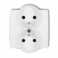 KARLIK - Mechanizm gniazda podwojnego do ramki DECO Soft, z uziemieniem 2x(2P+Z) (przesłony torów prądowych) - DGPRSO-2zp