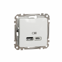 SCHNEIDER ELECTRIC - ŁADOWARKA USB TYP A + TYP C 2.4A/2.1A ZACISKI ŚRUBOWE BIAŁY SEDNA DESIGN - SDD111402