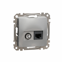 SCHNEIDER ELECTRIC - Gniazdo komputerowe-TV (kat.6 UTP), srebrne aluminium Sedna Design - SDD113469T