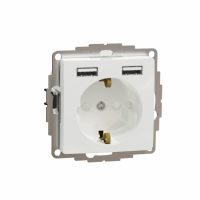 SCHNEIDER ELECTRIC - Sedna Design, Gniazdo schuko z USB A+A 2,4A, białe - SDD111052