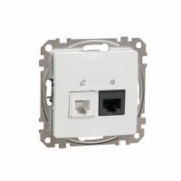 SCHNEIDER ELECTRIC - Sedna Design, Gniazdo komputerowo-telefoniczne (RJ45 kat.5e UTP + RJ11), białe - SDD111458