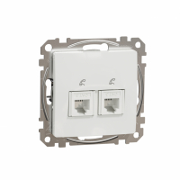 SCHNEIDER ELECTRIC - Sedna Design, Gniazdo telefoniczne 2xRJ11, białe - SDD111492