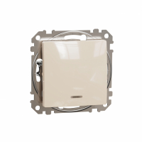 SCHNEIDER ELECTRIC - Sedna Design, Łącznik 2-biegunowy z sygnalizacją załączenia, beżowy - SDD112102N