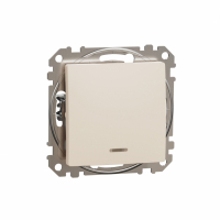 SCHNEIDER ELECTRIC - Sedna Design, Łącznik 2-biegunowy 16AX z sygnalizacją załączenia, beżowy - SDD112162N
