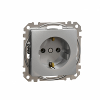 SCHNEIDER ELECTRIC - Sedna Design, Gniazdo schuko, srebrne aluminium - SDD113025