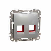 SCHNEIDER ELECTRIC - Sedna Design, Płytka centralna 2xRJ45 do wkładów 5e-6 UTP KRONE, srebrne aluminium - SDD113441C