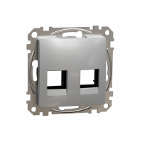 SCHNEIDER ELECTRIC - Sedna Design, Płytka centralna 2xRJ45 do wkładów 5e-6 UTP KELINE, AMP, MOLEX, srebrne aluminium - SDD113444C