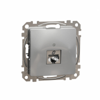 SCHNEIDER ELECTRIC - Sedna Design, Gniazdo komputerowe RJ45 kat.6 STP, srebrne aluminium - SDD113461S